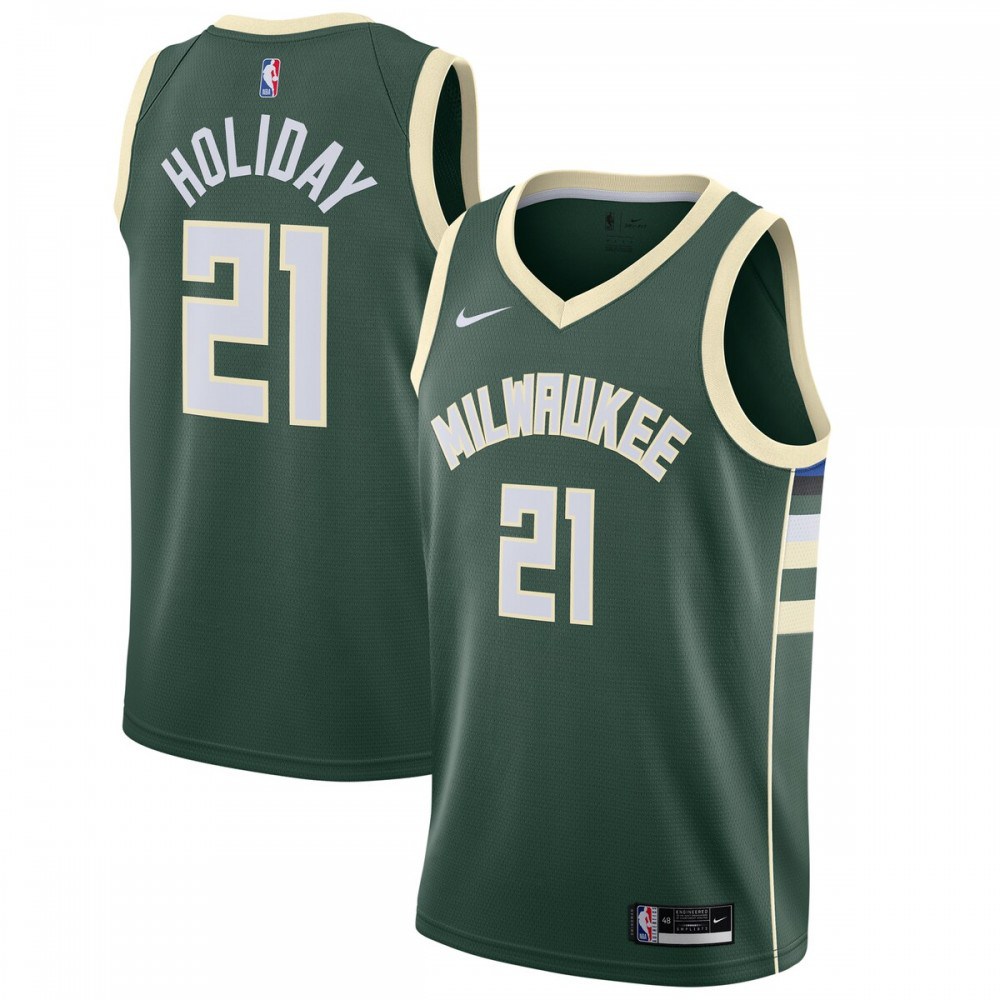 Jrue Holiday Milwaukee Bucks 2020/21 Swingman Jersey Hunter Green - Icon Edition-Pro Kit Vault | Brand New 26/27 Sports Jerseys